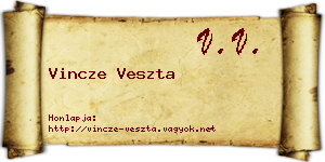 Vincze Veszta névjegykártya